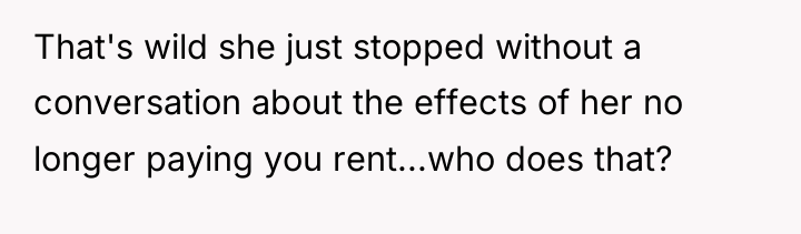 That's wild she just stopped without a conversation about the...
