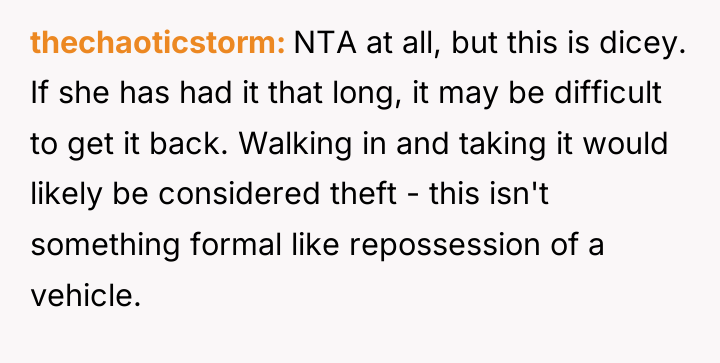 thechaoticstorm NTA at all, but this is dicey. If she...