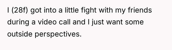 I (28f) got into a little fight with my friends...