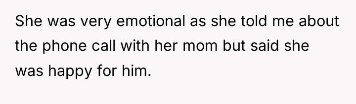 She was very emotional as she told me about the...