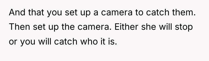 And that you set up a camera to catch them....