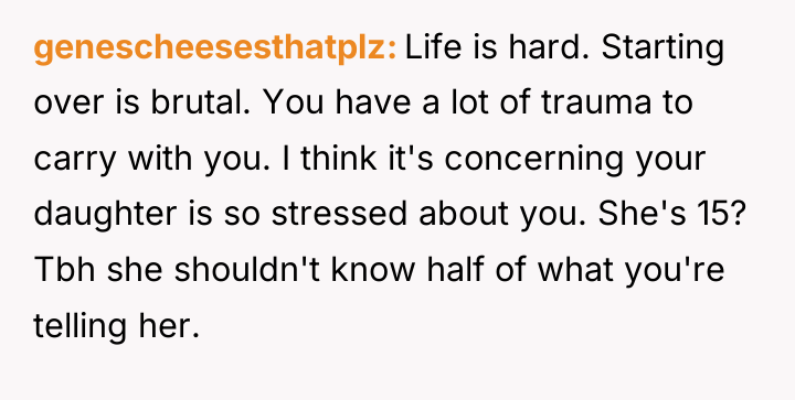genescheesesthatplz Life is hard. Starting over is brutal. You have...