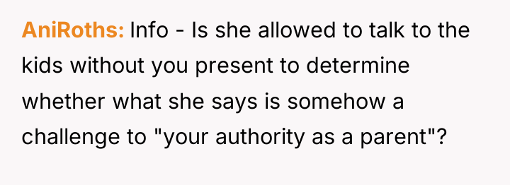 AniRoths Info - Is she allowed to talk to the...
