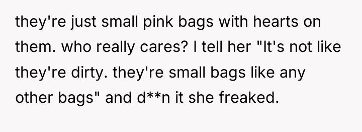 they're just small pink bags with hearts on them. who...