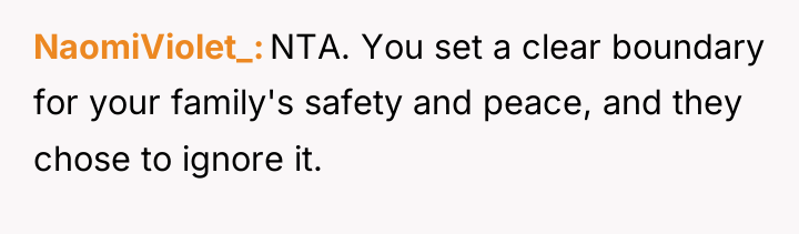 NaomiViolet_ NTA. You set a clear boundary for your family's...
