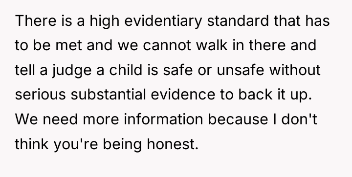 There is a high evidentiary standard that has to be...