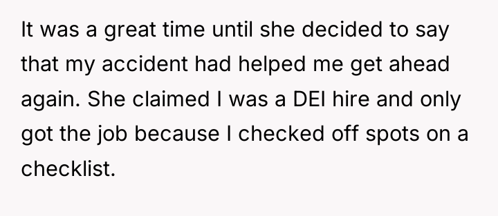 It was a great time until she decided to say...