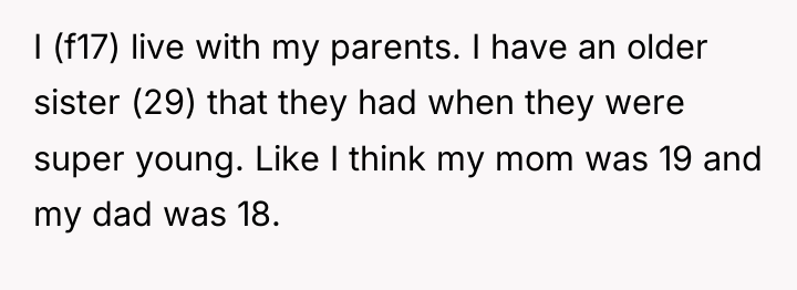 I (f17) live with my parents. I have an older...