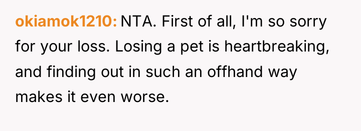 okiamok1210 NTA. First of all, I'm so sorry for your...