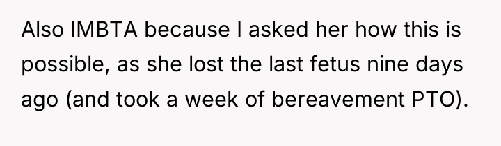 Also IMBTA because I asked her how this is possible,...