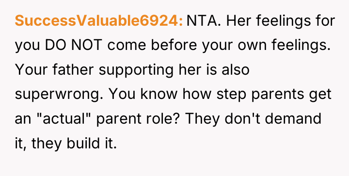 SuccessValuable6924 NTA. Her feelings for you DO NOT come before...