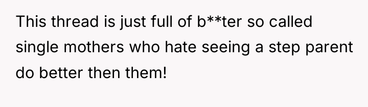 This thread is just full of b**ter so called single...