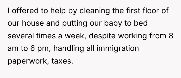 I offered to help by cleaning the first floor of...