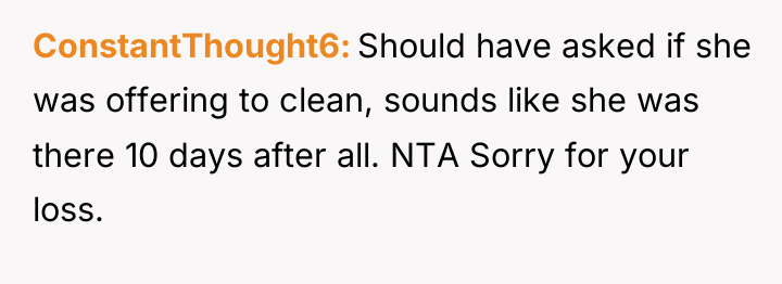 ConstantThought6 Should have asked if she was offering to clean,...