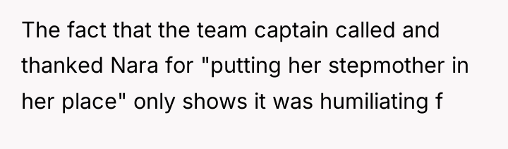 The fact that the team captain called and thanked Nara...
