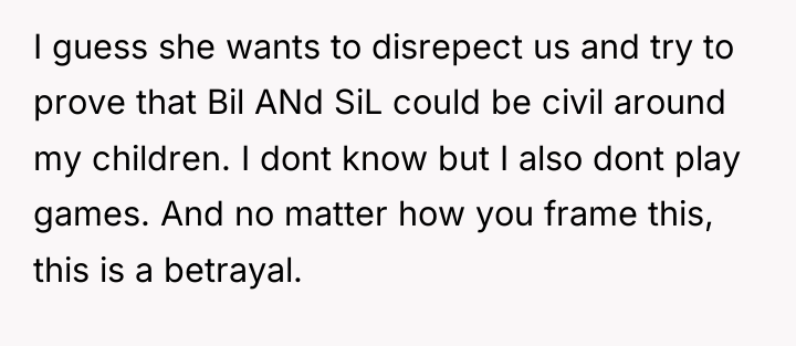 I guess she wants to disrepect us and try to...