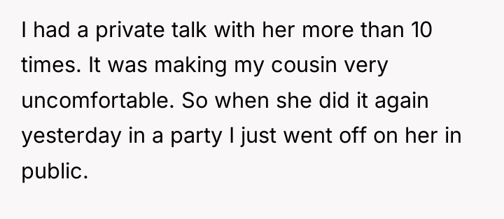 I had a private talk with her more than 10...