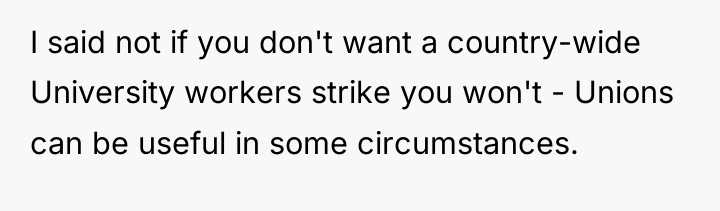 I said not if you don't want a country-wide University...