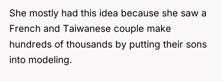 She mostly had this idea because she saw a French...