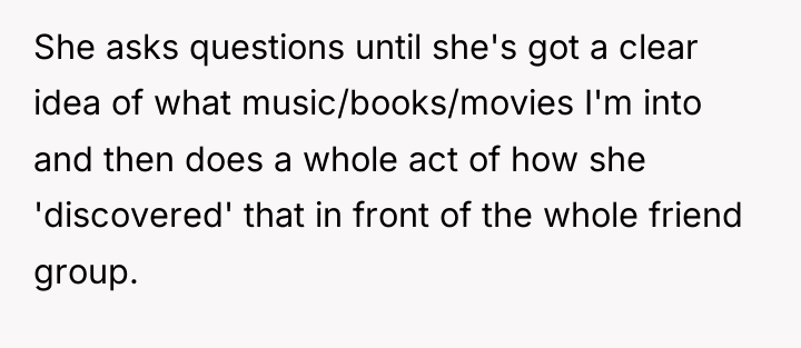 She asks questions until she's got a clear idea of...