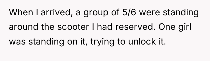 When I arrived, a group of 5/6 were standing around...