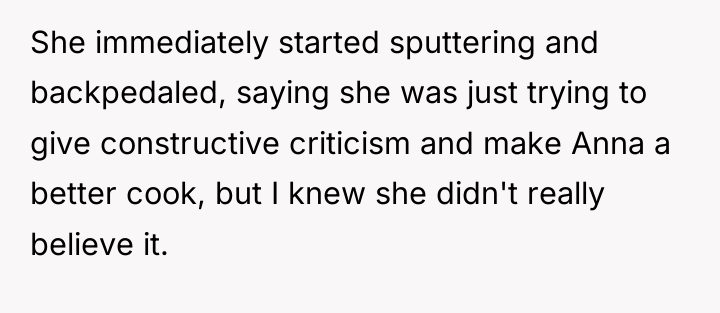 She immediately started sputtering and backpedaled, saying she was just...