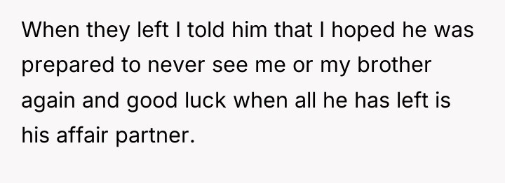 When they left I told him that I hoped he...