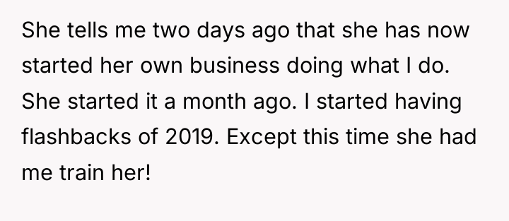 She tells me two days ago that she has now...