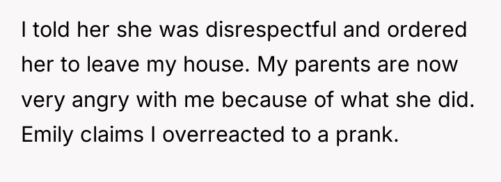 I told her she was disrespectful and ordered her to...