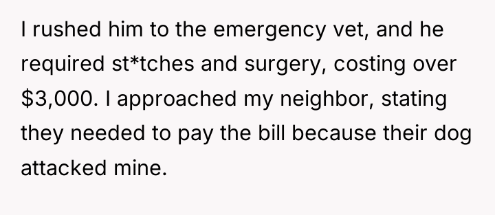 I rushed him to the emergency vet, and he required...