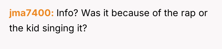 jma7400 Info? Was it because of the rap or the...