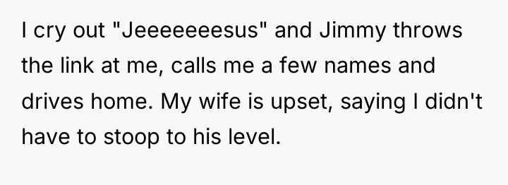 I cry out "Jeeeeeeesus" and Jimmy throws the link at...