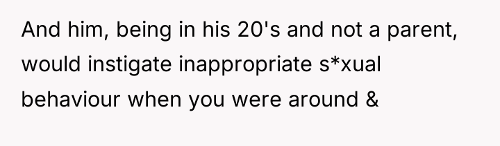 And him, being in his 20's and not a parent,...