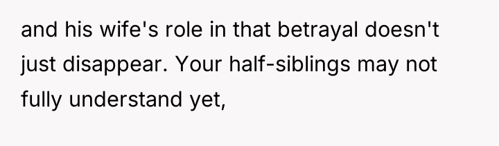 and his wife's role in that betrayal doesn't just disappear....