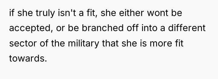 if she truly isn't a fit, she either wont be...