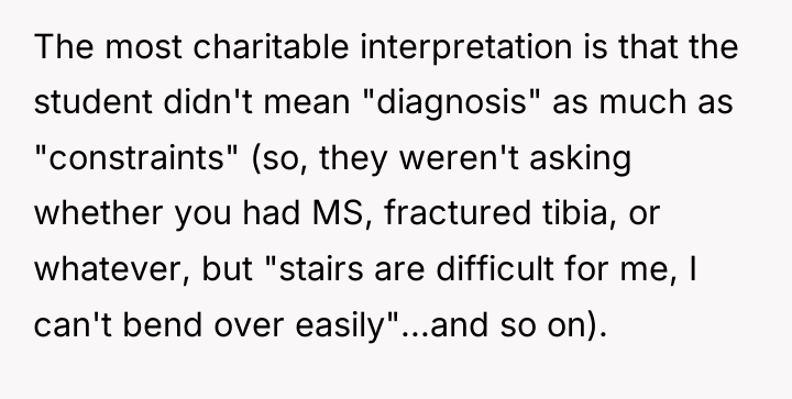 The most charitable interpretation is that the student didn't mean...