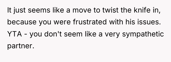 It just seems like a move to twist the knife...