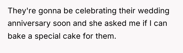 They're gonna be celebrating their wedding anniversary soon and she...