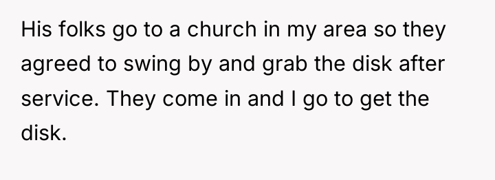 His folks go to a church in my area so...