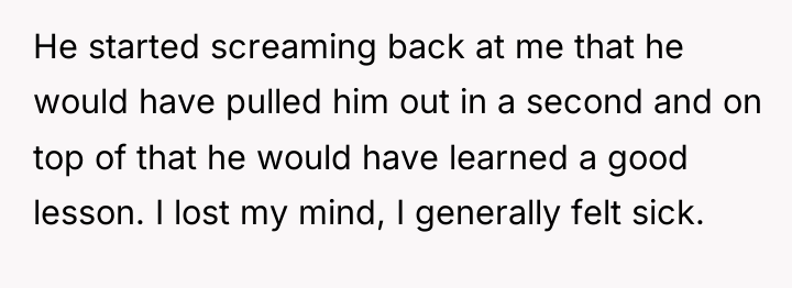 He started screaming back at me that he would have...