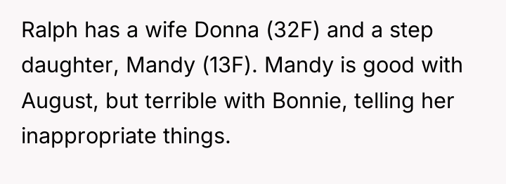 Ralph has a wife Donna (32F) and a step daughter,...