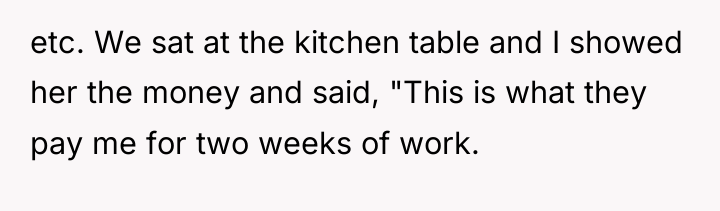 etc. We sat at the kitchen table and I showed...