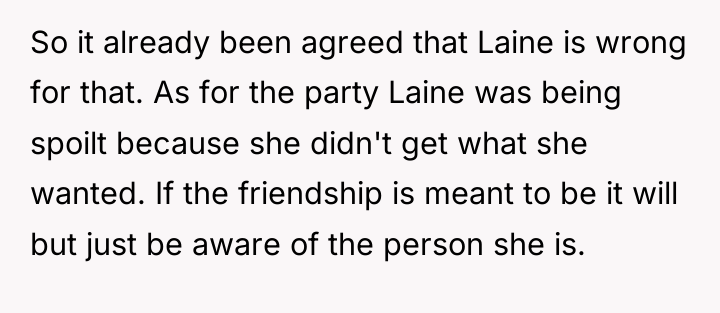 So it already been agreed that Laine is wrong for...