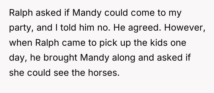 Ralph asked if Mandy could come to my party, and...