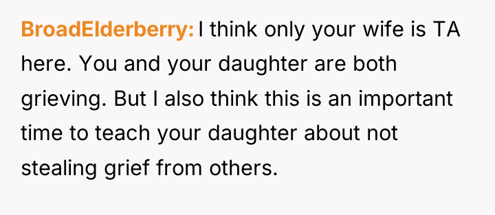 BroadElderberry I think only your wife is TA here. You...