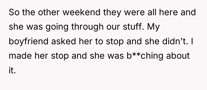 So the other weekend they were all here and she...