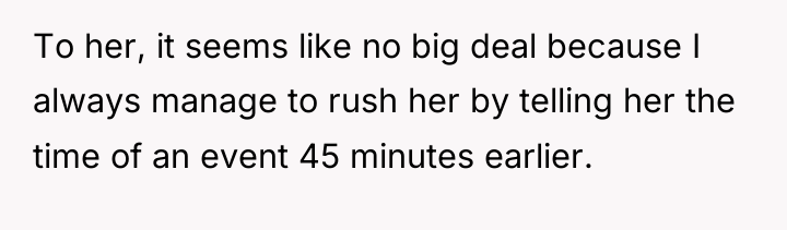 To her, it seems like no big deal because I...