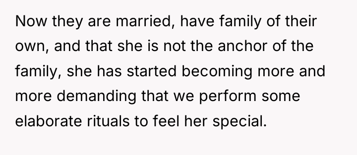 Now they are married, have family of their own, and...