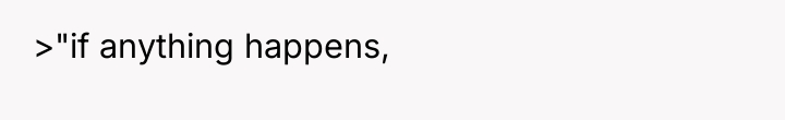 >"if anything happens,