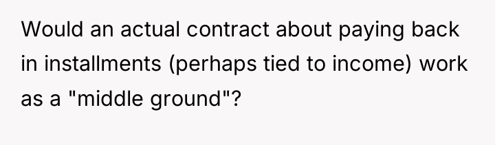 Would an actual contract about paying back in installments (perhaps...